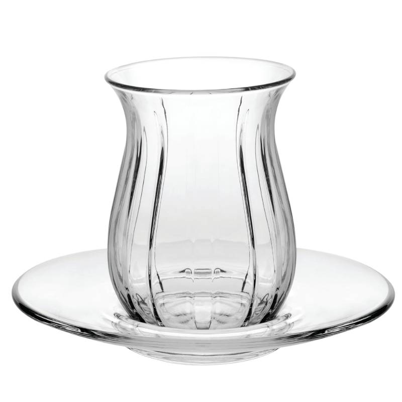 Teegläser Set Cay Bardagi 6x Teeglas + 6x Untertasse Paşabahçe Linka