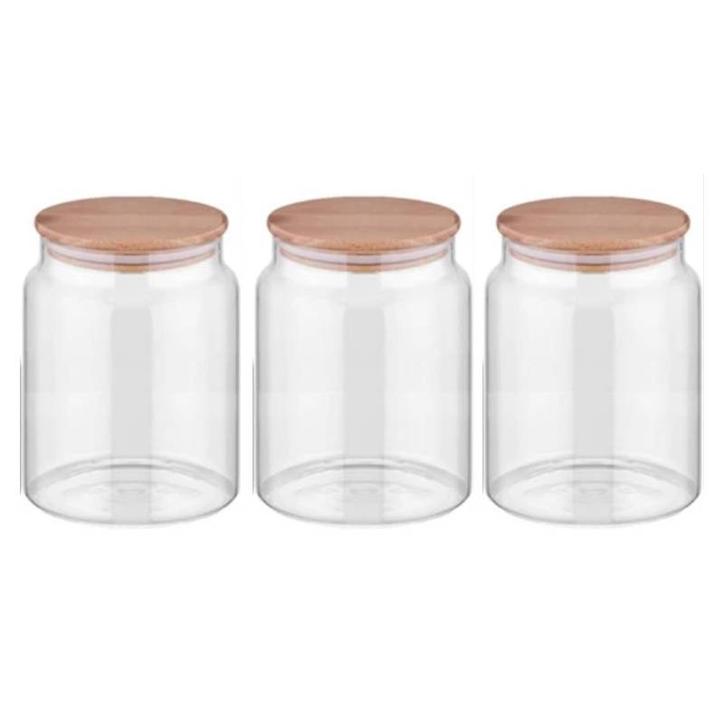 Vorratsgläser Mit Deckel, 3er Set Vorratsdosen Glas Mit Deckel Luftdicht 800ml