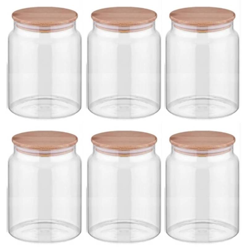 Vorratsgläser Mit Deckel, 6er Set Vorratsdosen Glas Mit Deckel Luftdicht 800ml