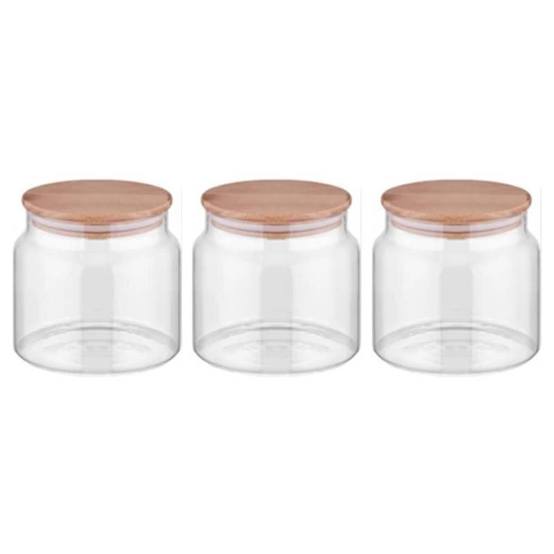 Vorratsgläser Mit Deckel, 3er Set Vorratsdosen Glas Mit Deckel Luftdicht 500ml