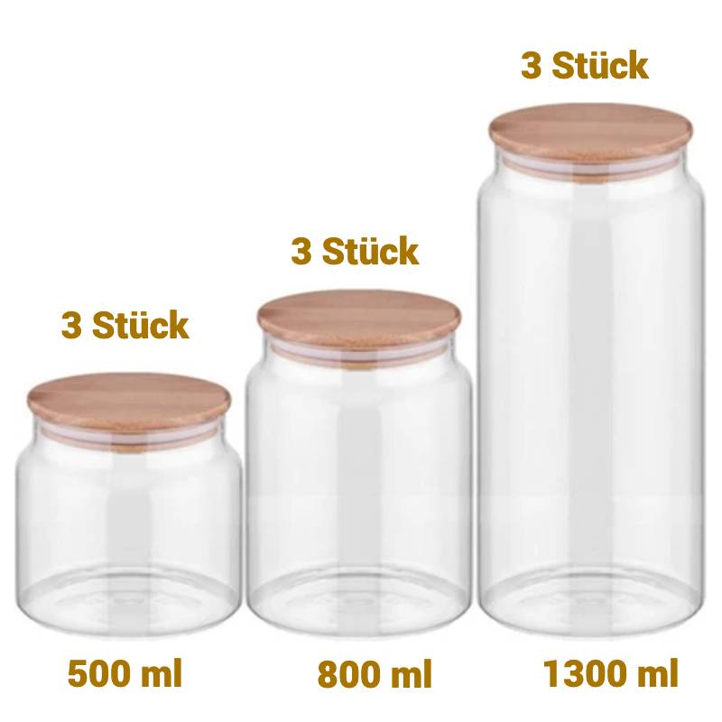 Vorratsgläser Mit Deckel, 9er Set Vorratsdosen Glas Mit Deckel Luftdicht
