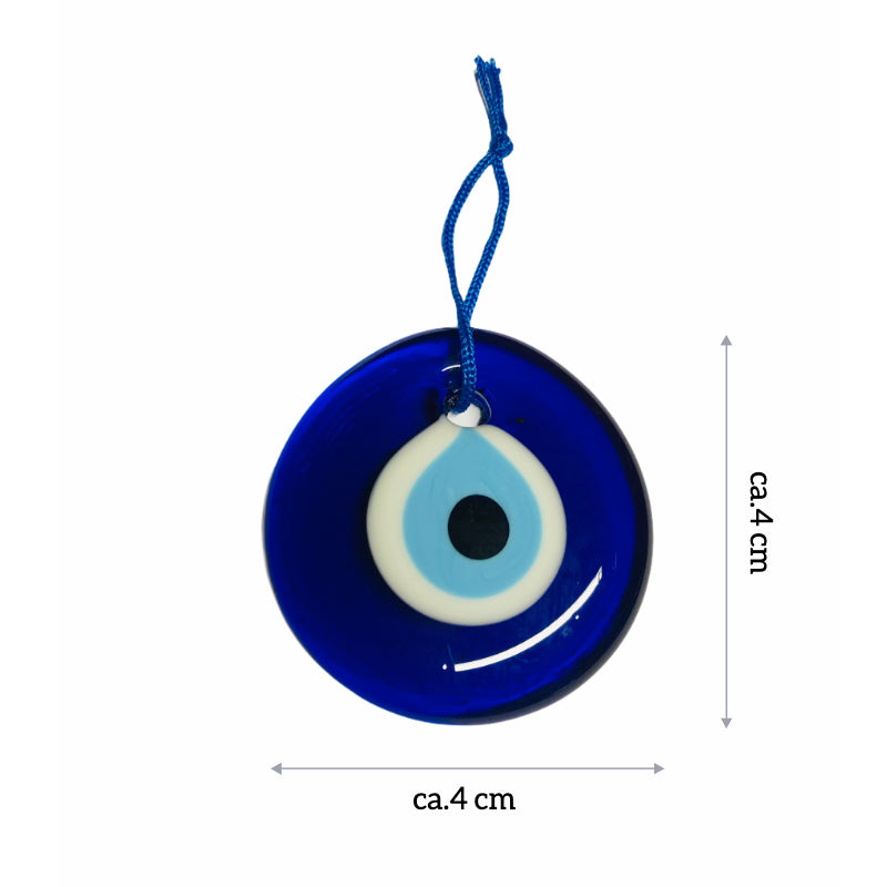Blauer Glas-Anhänger Rund 30mm Göz Evil Eye