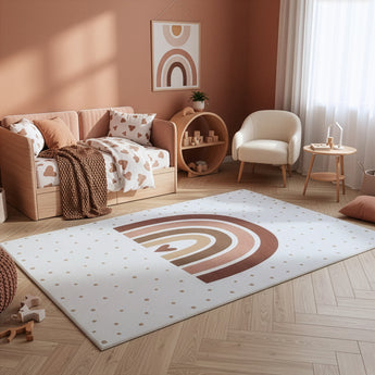 Coco Kinderteppich 1132 Cream – Weich Pflegeleicht & Rutschfest mit Latexrücken -100 % Polyester  8 mm Florhöhe