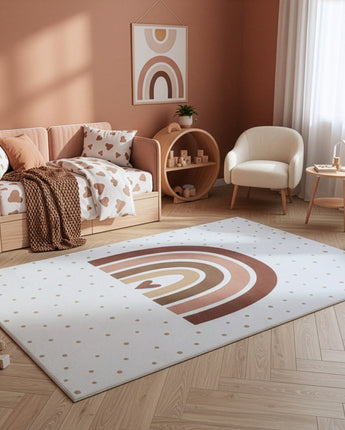 Coco Kinderteppich 1132 Cream – Weich Pflegeleicht & Rutschfest mit Latexrücken -100 % Polyester  8 mm Florhöhe