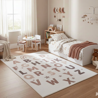 Coco Kinderteppich 1133 Cream – Weich Pflegeleicht & Rutschfest mit Latexrücken -100 % Polyester  8 mm Florhöhe