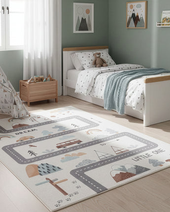 Coco Kinderteppich 1134 Cream – Weich Pflegeleicht & Rutschfest mit Latexrücken -100 % Polyester  8 mm Florhöhe