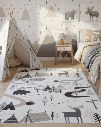 Coco Kinderteppich 1135 Cream – Weich Pflegeleicht & Rutschfest mit Latexrücken -100 % Polyester  8 mm Florhöhe