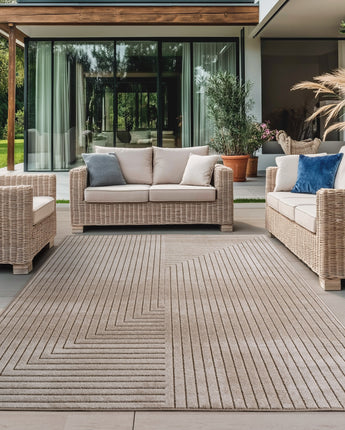 Nova Outdoor/Indoor Teppich 1202 | Robust Wetterfest Pflegeleicht | Modern & Flach