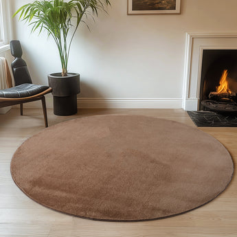 Joy Indoor Teppich | Weich Anti-Rutsch Modern | 100 % Polyester 11 mm Flor 80cm Rund
