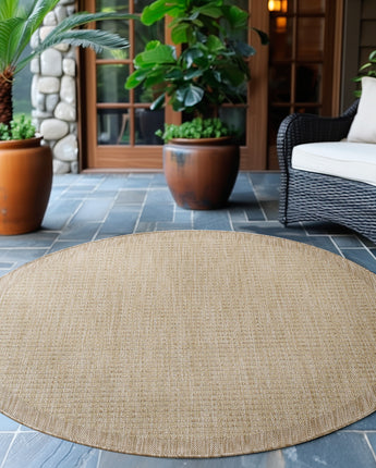 Giza Outdoor/Indoor Teppich | Wetterfest Flach & Pflegeleicht | 3 mm Flor 200cm Rund