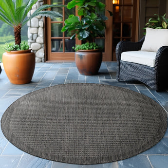Giza Outdoor/Indoor Teppich | Wetterfest Flach & Pflegeleicht | 3 mm Flor 160cm Rund