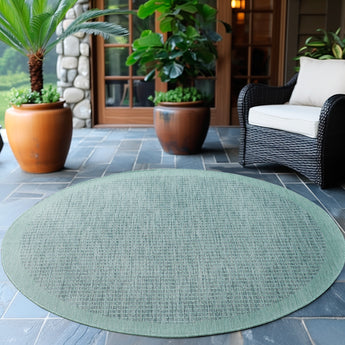 Giza Outdoor/Indoor Teppich | Wetterfest Flach & Pflegeleicht | 3 mm Flor 120cm Rund