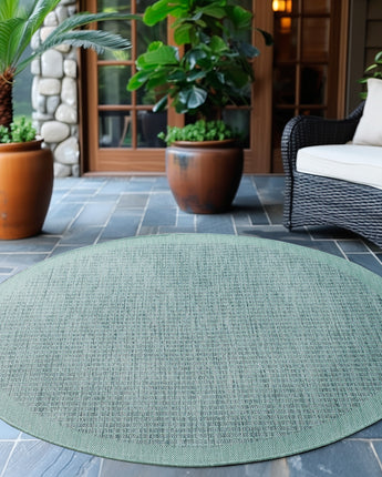 Giza Outdoor/Indoor Teppich | Wetterfest Flach & Pflegeleicht | 3 mm Flor 120cm Rund
