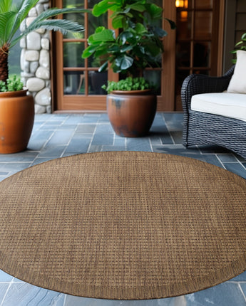 Giza Outdoor/Indoor Teppich | Wetterfest Flach & Pflegeleicht | 3 mm Flor 160cm Rund