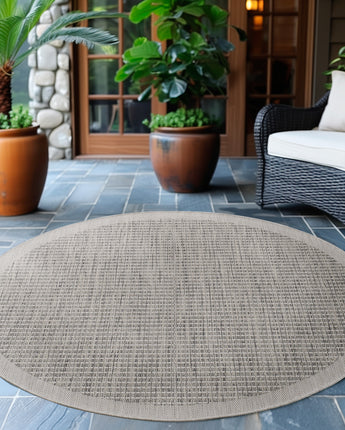 Giza Outdoor/Indoor Teppich | Wetterfest Flach & Pflegeleicht | 3 mm Flor 120cm Rund