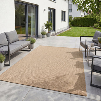 MIRA In- und Outdoorteppich 1450 Braun – Modern Pflegeleicht Balkon Terrasse und Wohnen