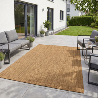 MIRA In- und Outdoorteppich 1450 Brown – Modern Pflegeleicht Balkon Terrasse und Wohnen