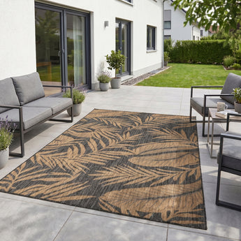 MIRA In- und Outdoorteppich 1451 Black – Modern Pflegeleicht Balkon Terrasse und Wohnen