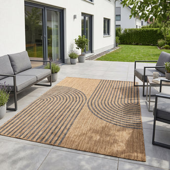 MIRA In- und Outdoorteppich 1453 Black – Modern Pflegeleicht Balkon Terrasse und Wohnen