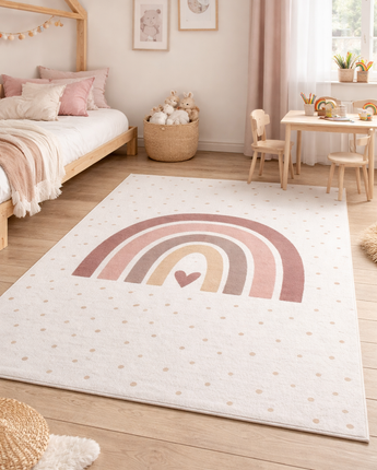 Coco Kinderteppich 1132 Cream – Weich Pflegeleicht & Rutschfest mit Latexrücken -100 % Polyester  8 mm Florhöhe