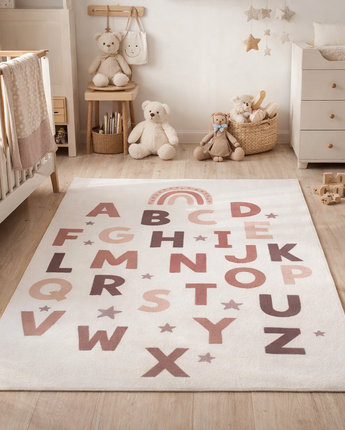 Coco Kinderteppich 1133 Cream – Weich Pflegeleicht & Rutschfest mit Latexrücken -100 % Polyester  8 mm Florhöhe