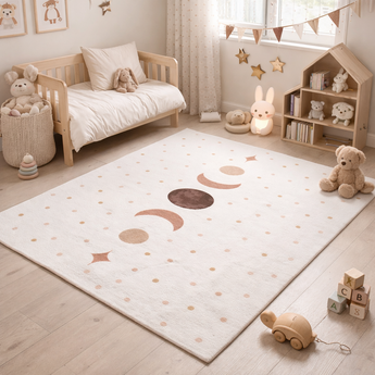Coco Kinderteppich 1136 Cream – Weich Pflegeleicht & Rutschfest mit Latexrücken -100 % Polyester  8 mm Florhöhe