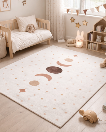 Coco Kinderteppich 1136 Cream – Weich Pflegeleicht & Rutschfest mit Latexrücken -100 % Polyester  8 mm Florhöhe