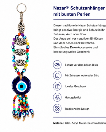 Nazar Wandanhänger Schutzauge Evil Eye Glas Deko Auto Haus Geschenk Blau (T21)