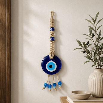 Nazar Auge Wandanhänger 8 × 30 cm – Handgefertigter Glücksbringer Blau (T19)