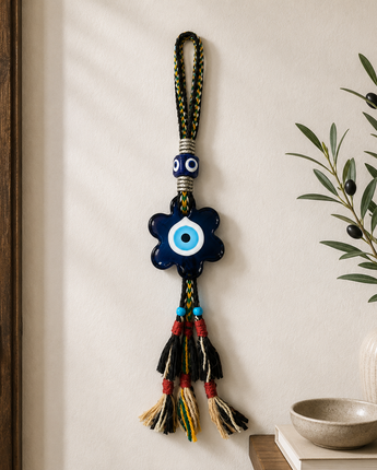 Nazar Anhänger Blumenform 10x50 cm Türkisches Auge Glücksbringer Wanddeko (T16)