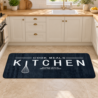 Küchenläufer Kitchen 60 × 180 cm – Schwarz, waschbar & rutschhemmend