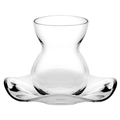 Teegläser Set Cay Bardagi 6x Teeglas + 6x Untertasse Paşabahçe Dantel