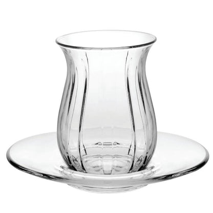 Teegläser Set Cay Bardagi 6x Teeglas + 6x Untertasse Paşabahçe Linka