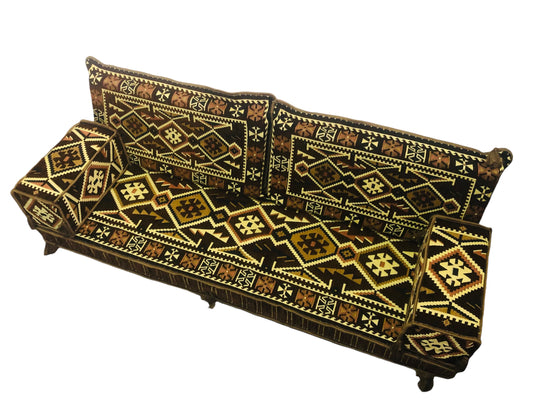 5 Teilige Set Sark Kösesi Orientalische Sitzecke,Sitzkissen Set Braun 190cm