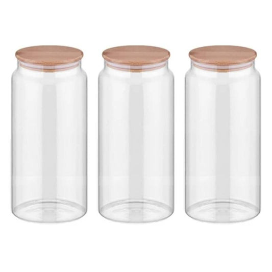 Vorratsgläser Mit Deckel, 3er Set Vorratsdosen Glas Mit Deckel Luftdicht 1300ml
