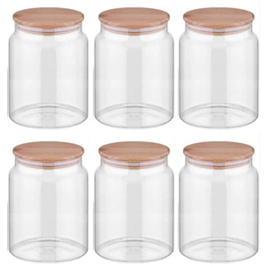 Vorratsgläser Mit Deckel, 6er Set Vorratsdosen Glas Mit Deckel Luftdicht 800ml