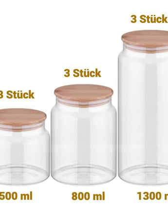 Vorratsgläser Mit Deckel, 9er Set Vorratsdosen Glas Mit Deckel Luftdicht