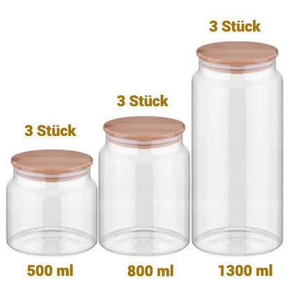 Vorratsgläser Mit Deckel, 9er Set Vorratsdosen Glas Mit Deckel Luftdicht