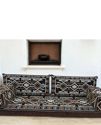 5 Teilige Set Sark Kösesi Orientalische Sitzecke,Sitzkissen Set Braun 190cm