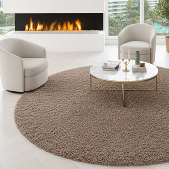 Hochflor Shaggy Teppich Life Collection – Flauschig & Modern – Wohnzimmer Schlafzimmer 80cm Rund
