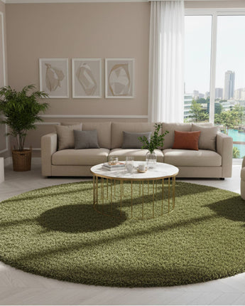 Hochflor Shaggy Teppich Life Collection – Flauschig & Modern – Wohnzimmer Schlafzimmer 80cm Rund