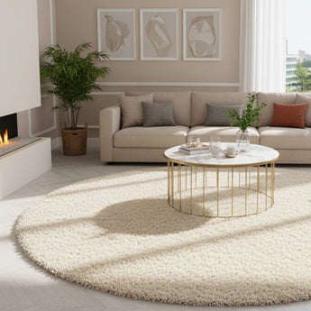Hochflor Shaggy Teppich Life Collection – Flauschig & Modern – Wohnzimmer Schlafzimmer 160cm Rund
