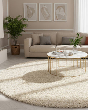 Hochflor Shaggy Teppich Life Collection – Flauschig & Modern – Wohnzimmer Schlafzimmer 160cm Rund