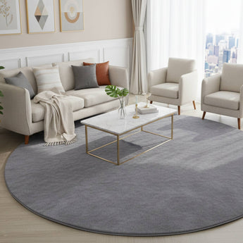 Pouffy Plüsch Teppich Hochflor – Weich & Flauschig – Wohnzimmer Schlafzimmer Kinderzimmer 120cm Rund