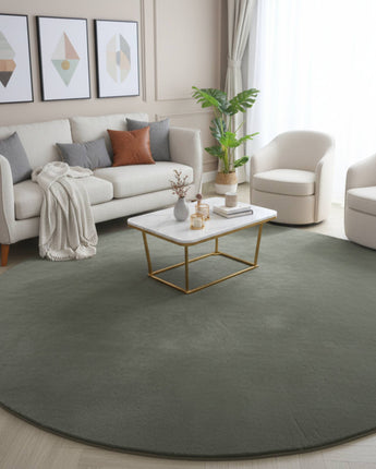 Pouffy Plüsch Teppich Hochflor – Weich & Flauschig – Wohnzimmer Schlafzimmer Kinderzimmer 160cm Rund