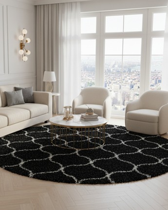 Salsa Shaggy Hochflor Teppich | 30 mm Flor Weich & Pflegeleicht | 80cm Rund