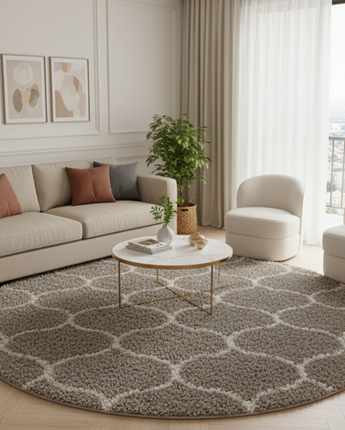 Salsa Shaggy Hochflor Teppich | 30 mm Flor Weich & Pflegeleicht | 160cm Rund