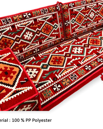 5 Teilige Set Sark Kösesi Orientalische Sitzecke,Sitzkissen Set Rot 190cm