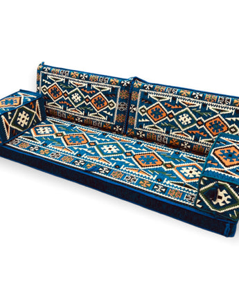 5 Teilige Set Sark Kösesi Orientalische Sitzecke,Sitzkissen Set Blau 190cm