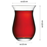 Galata 18 tlg. Set für Tee Gläser Tassen mit Untertassen Pasabahce Rot